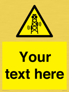 Custom warning RF radiation transmitter